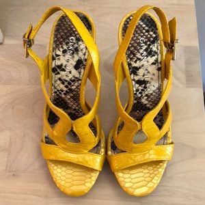 Yellow Gianni Bini Strappy Platform Sandals